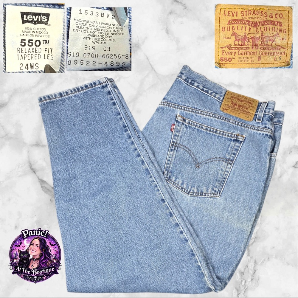 Vintage Levi's‎ 550 Women 24 Short Relaxed Fit Tapered Leg Jeans Mexico 2000 Y2K